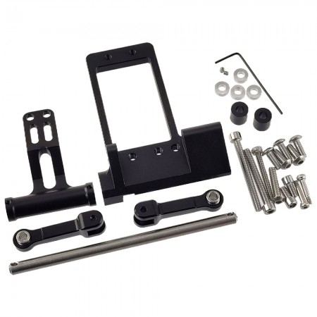 Aluminium BAT Servo Mount with Hydraulic Steering Link for SCX10 III Portal Axle LCG Chassis 1/10 RC Crawler: Black
