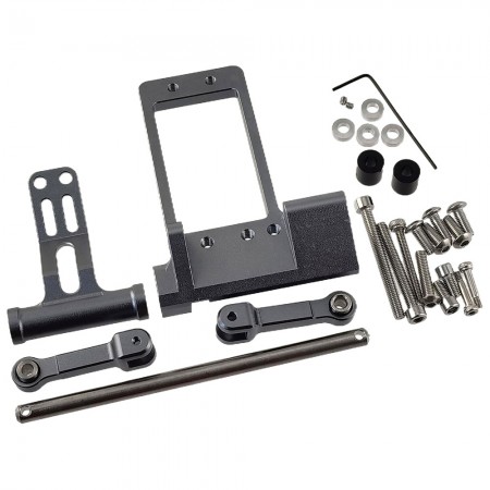 Aluminium BAT Servo Mount with Hydraulic Steering Link for SCX10 III Portal Axle LCG Chassis 1/10 RC Crawler: TiColor 