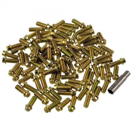 M3x8 Scale Steel Outer Hexagon Screws 100pcs with Small Nutdriver for 1/10 RC Crawler Wheels : Gold