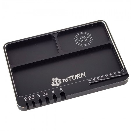 Aluminium RC Week Magnetic Screw Tray 130x90x10mm: Black