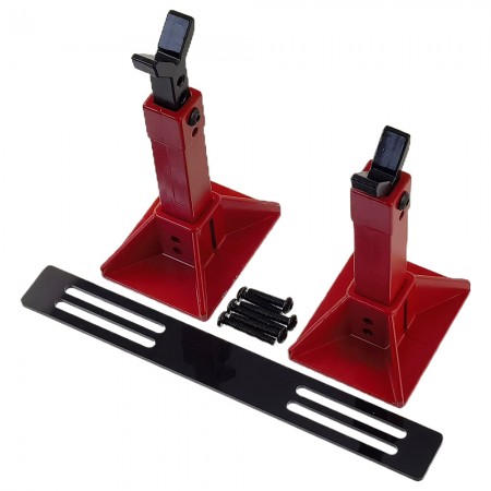 Metal 6 TON Adjustable Height Twin Scale Jack Stand for 1/10 RC Crawler 1par(2pcs): Red 40x40x(21-50mm)*2