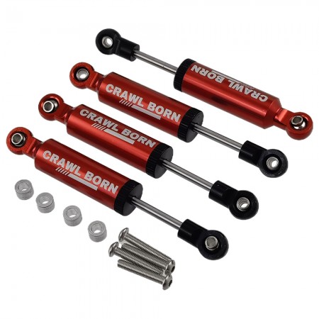 4-Pieces RC Shock Absorber Shock Damper Set 80mm for 1/10 RC Crawler: Red 88x12mm