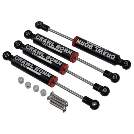 4-Pieces RC Shock Absorber Shock Damper Set 110mm for 1/10 RC Crawler: Black 119x12mm