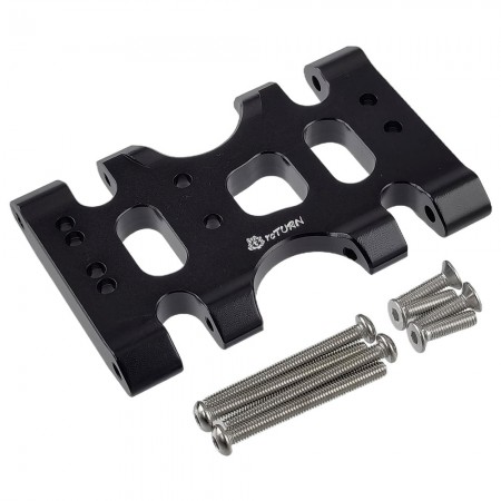 Aluminum Center Transmission Mount  Skid Plate for LCG Cheater Rigs SCX10 PRO Capra 1/10 RC Crawler: Black
