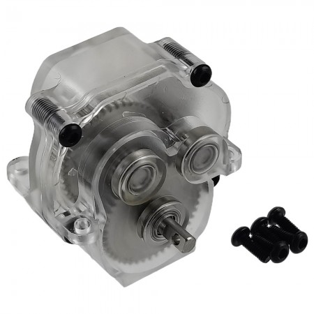 Transmission & Overdrive Gearbox with Transparent  Design for TRX-4M SCX24 Mini RC Scale Crawler