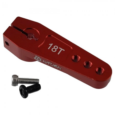 Aluminum Servo Arm / Servo Horn 43.5mm 18T: Red Size: 43.5x13.8x7.8mm Torque Length: 30/25/20mm