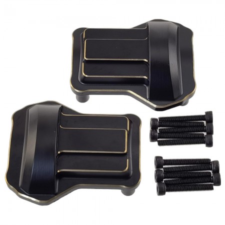 Black Brass Diff Cover for FMS FCX10 1/10 Chevrolet K5 Blazer Off-Road RC Crawler (Front & Rear Axle Housing Cover) 40g/pc