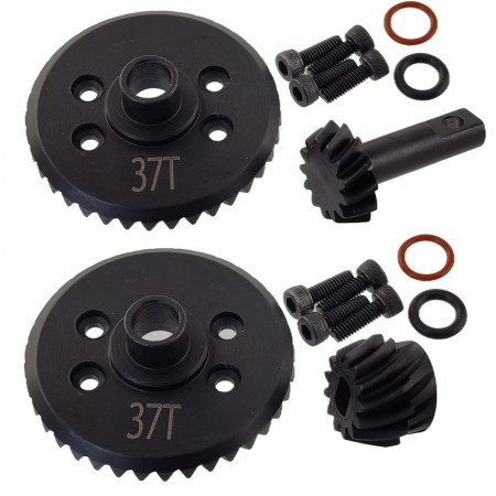Metal Front / Rear Diff / Differential 37T Ring Gears / 13T Pinion Gears for Traxxas Slash 4x4 Ford 1/10 F-150 Truck