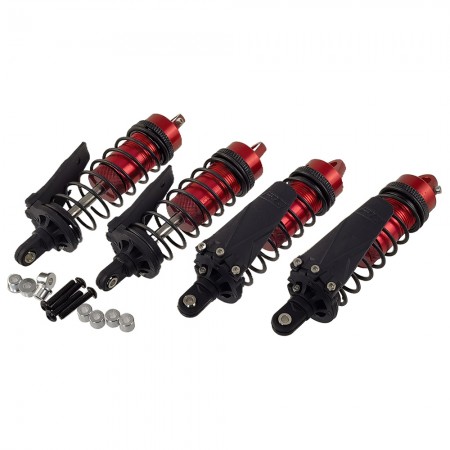 Locking Collars 22x100mm Alloy Adjustable Shocks Damper for 1/10th TRAXXAS Slash and Other Short Course Trucks: Red Bore to Bore Length: 100mm