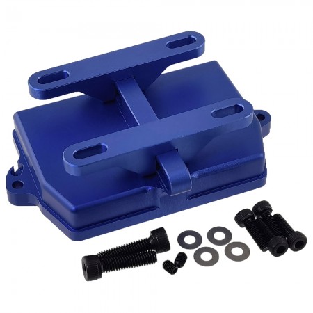 Aluminum 7075 Receiver Box Cover with Adjustment ESC Bracket for Traxxas 1/5 X-MAXX / 1/6 4WD XRT 8S: Blue