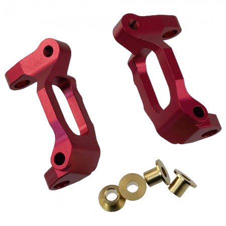 Aluminium Front C Hub / Spindle Carrier Set for AXIAL 1/18 YETI JR Buggy: Red