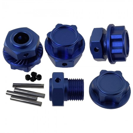 Aluminium 24mm Wheel Hex Adapter and Lock Nuts for Arrma 1/5 Kraton 8S Outcast: Blue