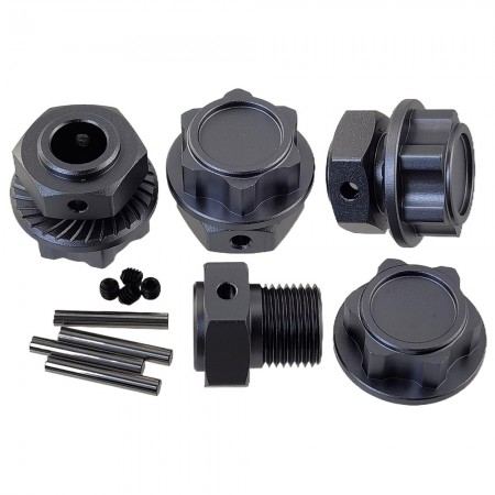 Aluminium 24mm Wheel Hex Adapter and Lock Nuts for Arrma 1/5 Kraton 8S Outcast: TiColor