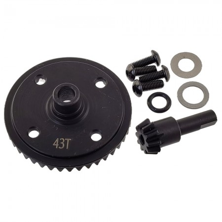 Metal Front / Rear Diff / Differential 43T Ring Gears / 10T Pinion Gears for Arrma 1/8 Kraton 6S 1/7 Fireteam