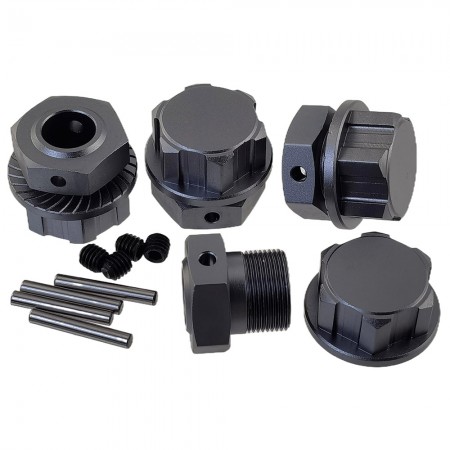 Aluminium 17mm Wheel Hex Adapter and Lock Nuts for Arrma 1/10 Kraton 4S Outcast V2 / 1/8 MOJAVE 4S: TiColor