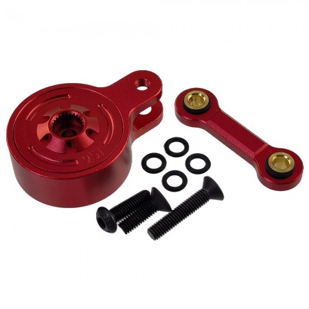 Aluminium Link Servo Saver / Horn Assembly 25T for Arrma 1/10 4x4 3S / 4S: Red