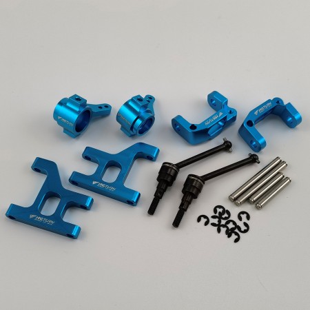 Alloy Steering Knuckle & Front Lower Suspension Arm & C Hub & CVD for Tamiya CC-01 / CC01 1/10 RC Crawler: SkyBlue