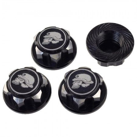 Aluminium 17mm Hex Wheel Nuts for 1/8 Scale RC Cars: Black 4pcs/set Thread: 1.25mm