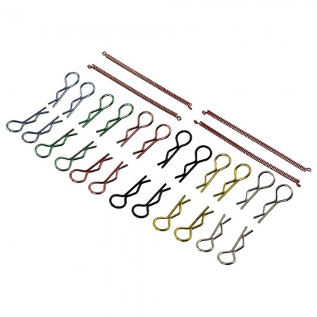 Spring Wire 1/10 Scale RC Car Colorful Body Clip 24pcs with Spring Wire 6cm: Red