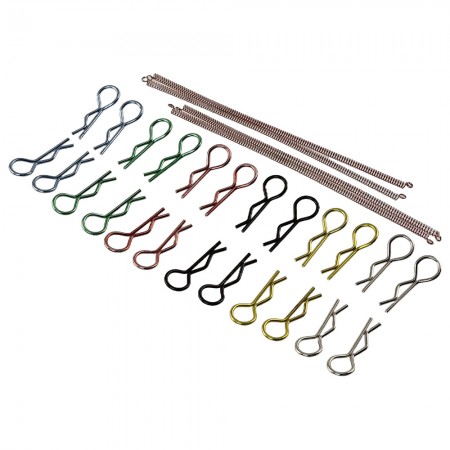 Spring Wire 1/10 Scale RC Car Colorful Body Clip 24pcs with Spring Wire 10cm: Red