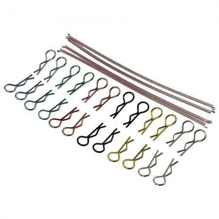 Spring Wire 1/10 Scale RC Car Colorful Body Clip 24pcs with Spring Wire 12cm: Red