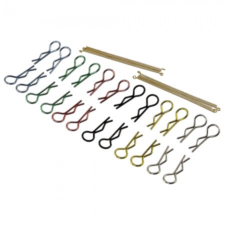 Spring Wire 1/10 Scale RC Car Colorful Body Clip 24pcs with Spring Wire 6cm: Gold