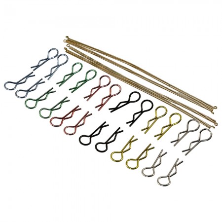 Spring Wire 1/10 Scale RC Car Colorful Body Clip 24pcs with Spring Wire 12cm: Gold