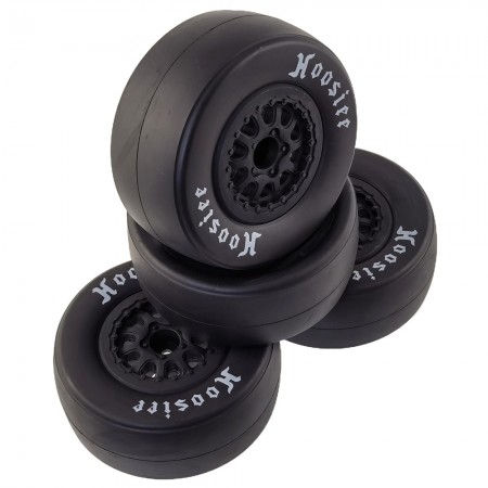 Belted Drag Race Rear Tires 105x45mm for 1/10 Drag Cars: Black