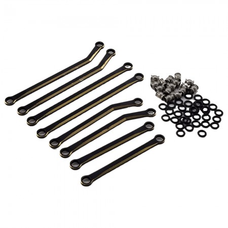 V4 Brass Curved Suspension Links Set for TRX-4M / TRX4M 1/18th Scale Crawler: Black