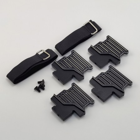 Aluminum Battery Raised Holder Set with Velcro Strap for Traxxas 1/6 4WD XRT 8S Race Monster Truck: Black