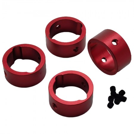 Aluminum Differential Drive Cup Reinforcement Ring Sleeve for Traxxas 1/6 4WD XRT 8S RC Car / 1/5 X-MAXX: Red 4pcs/set