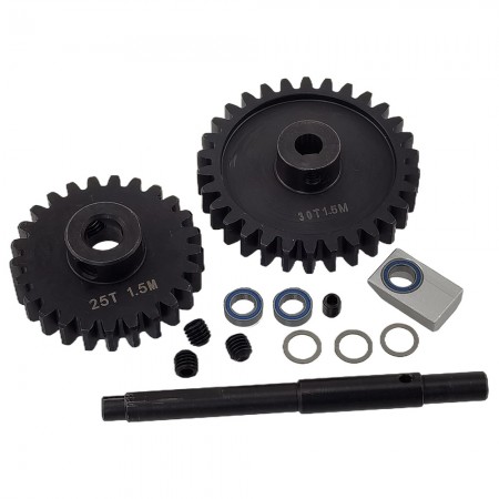 Hardened Steel M1.5 Spur Gear 30T and Motor Pinion Gear 25T for Traxxas 1/5 X-MAXX,  1/6 4WD XRT 8S Race Monster Truck