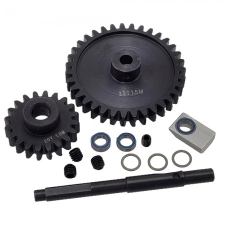 Hardened Steel M1.5 Spur Gear 35T and Motor Pinion Gear 20T for Traxxas 1/5 X-MAXX, 1/6 4WD XRT 8S Race Monster Truck