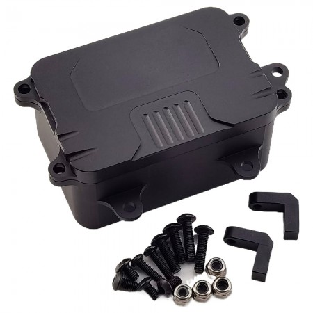 Aluminum 1:10 Scale Fuel Cell Receiver Box for Axial SCX10 1/10 RC Crawler: Black