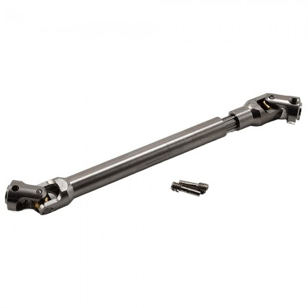 V2 120-185mm Stainless Steel Splined Center Driveshaft CVD Set for 1/10 RC Crawler Rod Dia: 12mm  Middle Dia: 9mm  Bore Dia: 5mm  1pc/set