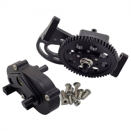 RC Transmission with Gears assemblied for 1/10 LCG RC Crawler: Black Gear set (17T*1, 33T*1, 45T*1)