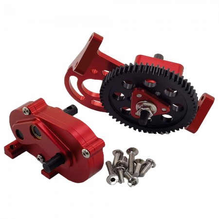 RC Transmission with Gears assemblied for 1/10 LCG RC Crawler: Red Gear set (17T*1, 33T*1, 45T*1)