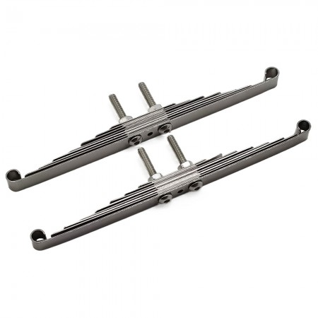B Type Stainless Steel Leaf Spring Suspension System for Tamiya 1/14 Tractor Trucks: Black