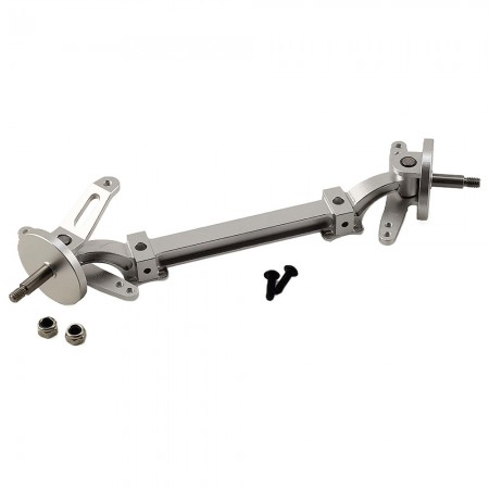Aluminum Front Axle Steering Linkage Set for Tamiya 1/14 Tractor Trucks: Silver (Front Beam Axle)
