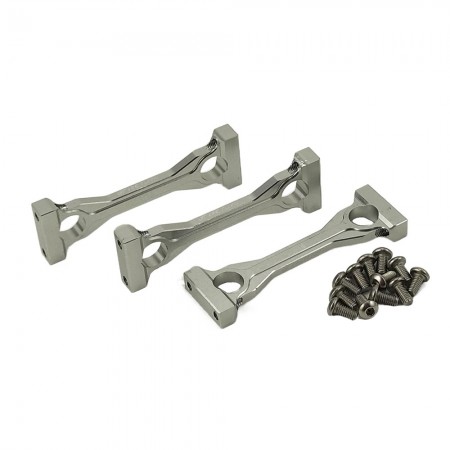 Aluminum Center Middle Cross Braces for Tamiya 1/14 Tractor Trucks: Silver (Middle Chassis Mount)