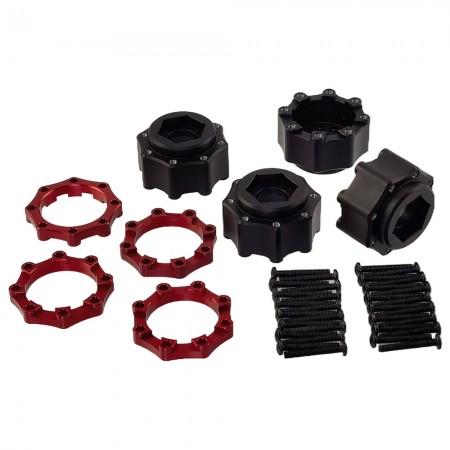 A Type Aluminum Hex Adapters 8×32 to 17mm for Pro-Line / Proline 8×32 3.8″Removable Hex Wheels: Black