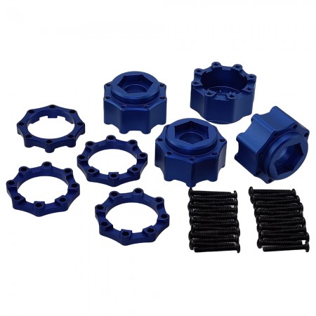 A Type Aluminum Hex Adapters 8×32 to 17mm for Pro-Line / Proline 8×32 3.8″Removable Hex Wheels: Blue