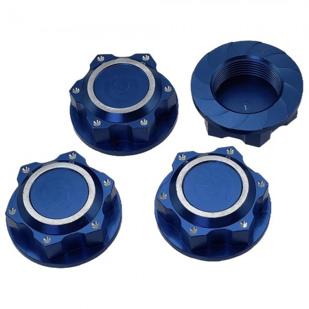 Aluminum 24mm Serrated Dirt Shield Wheel Lock Nuts for Arrma 1/5 Kraton 8S Outcast Speed Truck: Blue