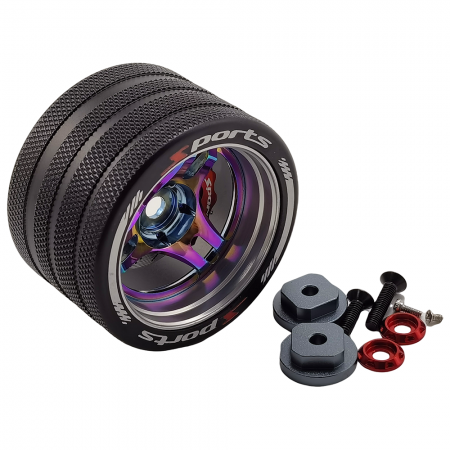 Aluminum RC Transmitter Steering Wheel for SANWA FUTABA Flysky NB4 X9: Purple