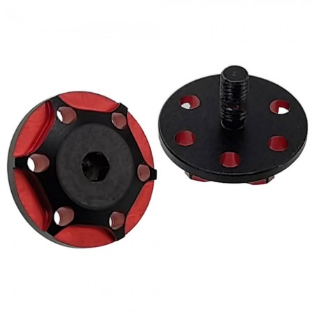 Aluminum Wing Screw with Button M3 : A Red