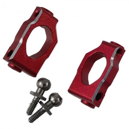 Aluminium Front C Hub / Spindle Carrier Set for Losi 1/24 Micro-B 2WD Buggy: Red