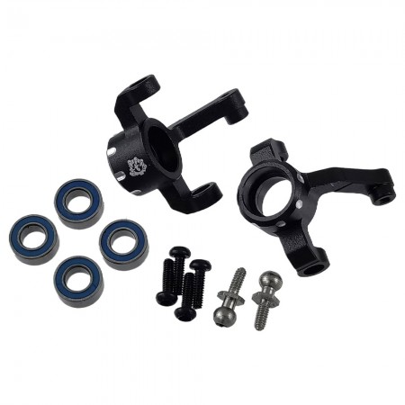 Aluminium Spindle / Front Steering Knuckles / Arms for Losi 1/24 Micro-B 2WD Buggy: Black