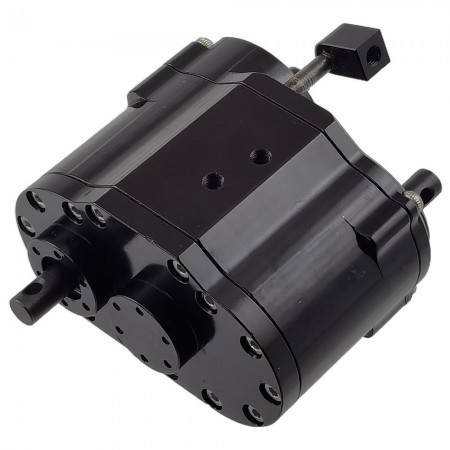 Alloy 2 Speed Complete Assembled Center Gear / Transmission Gear Set for Axial SCX10 D90 1/10 RC Crawler: Black 66x53x32mm