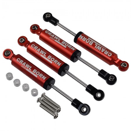 4-Pieces RC Shock Absorber Shock Damper Set 90mm for 1/10 RC Crawler: Red 98x12mm