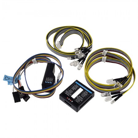 Full Control 14 Leads LED Light Set with Controllers for Traxxas TRX4 Axial SCX10 1/10 RC Crawlers Lead Dia: 3mm / 5mm